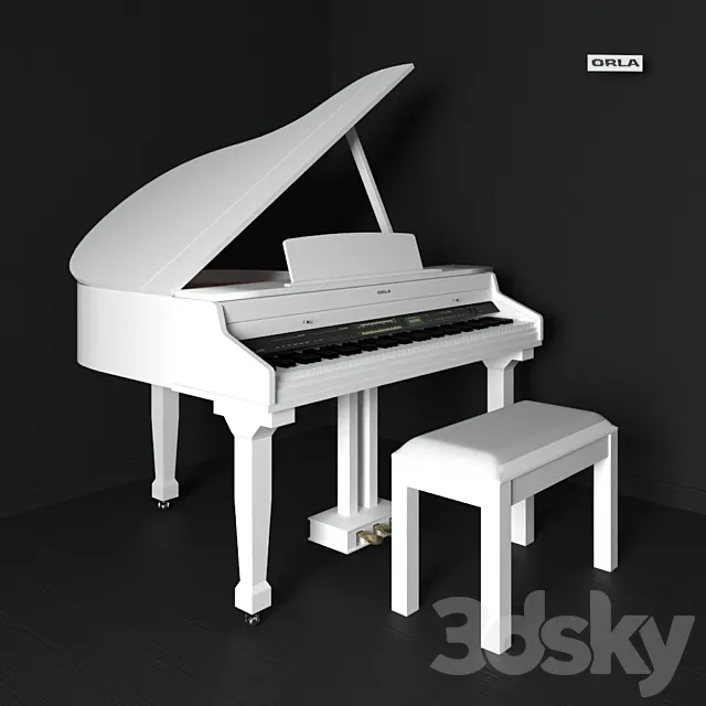 Grand piano Orla grand 310 white 3D Model
