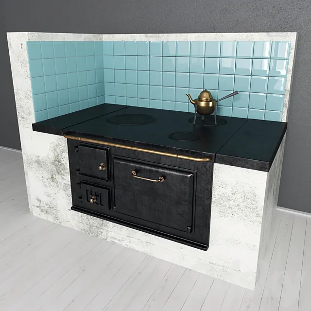 “Grandma” stove .Old stove. 3DModel