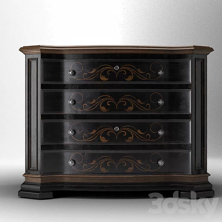 Grandover 2 Drawer Chest 3D Model Grandover 2 Drawer Chest 3D Model