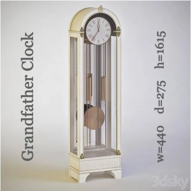 Granfather clock (Classic) 3D Model Granfather clock (Classic) 3D Model