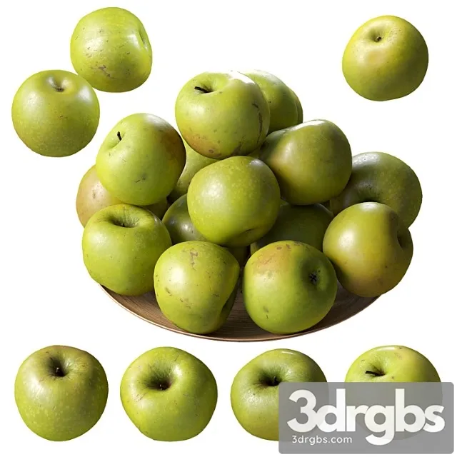 Granny Smith Apples. 4 Models 3D Model Download