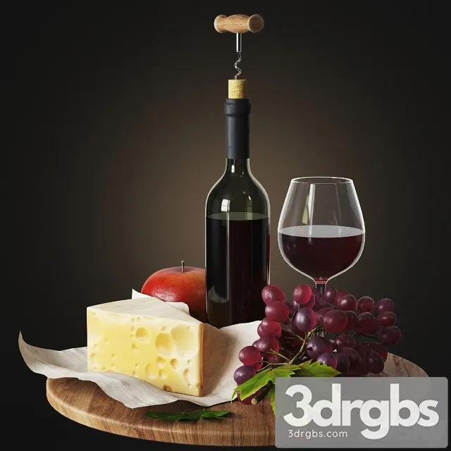 Grapes and Wine 3D Model Download