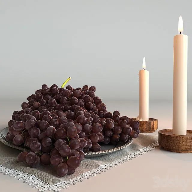 Grapes black 3D Model
