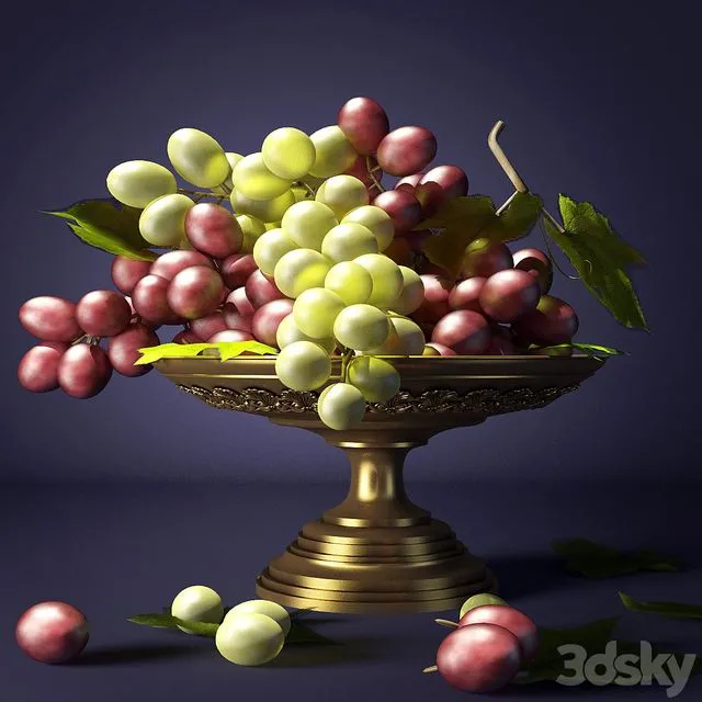 Grapes in a vase 3D Model Grapes in a vase 3D Model