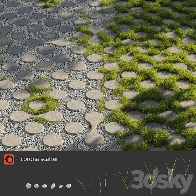 Grass | Eco parking 3 3D Model Grass | Eco parking 3 3D Model