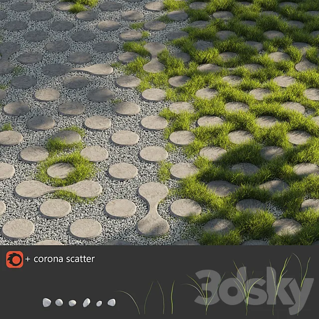 Grass | Eco parking 3 3DModel Grass | Eco parking 3 3DModel