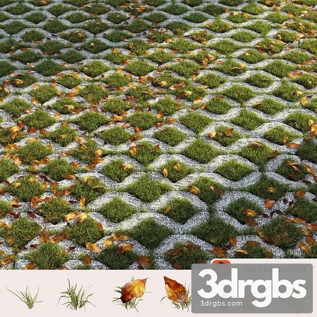 Grass In The Square Brick 2 3D Model Download