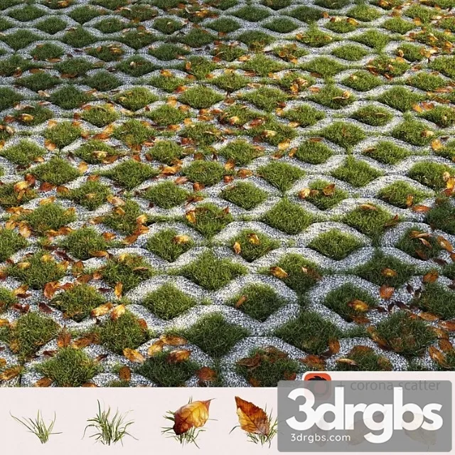 Grass in the Square Brick 3D Model Download Grass in the Square Brick 3D Model Download