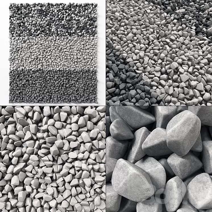 Gravel splinter decor Big kit n1 / Gravel chip decorative 3D Model