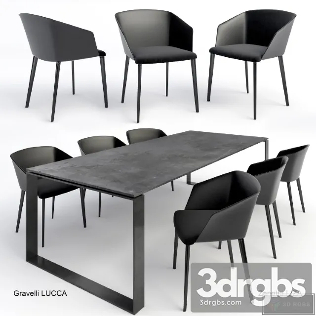 Gravelli Table Zanotta Chair 3D Model Download