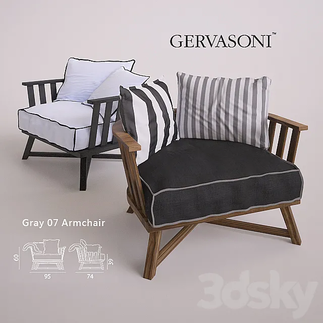 Gray 07 Armchair by Gervasoni – Two Types 3DModel