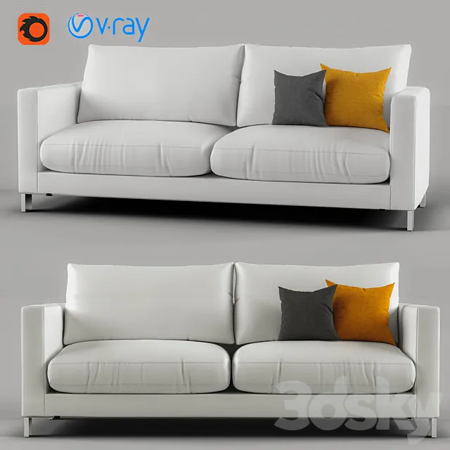 Gray and orange modern lounge 3D Model Gray and orange modern lounge 3D Model
