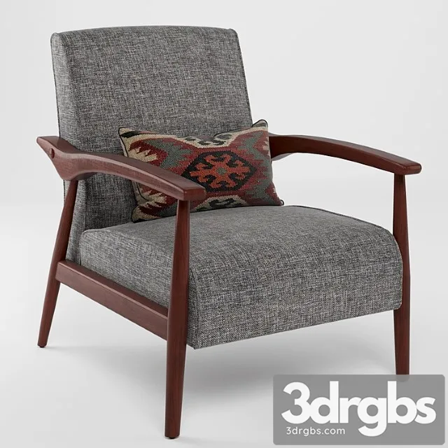 Gray Arm Chair 3D Model Download