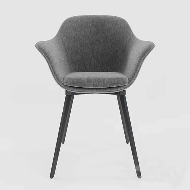 Gray dining chair Quilda LA REDOUTE gray 3DModel