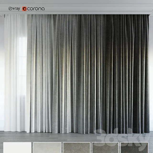 gray gradient curtain. 3DModel gray gradient curtain. 3DModel
