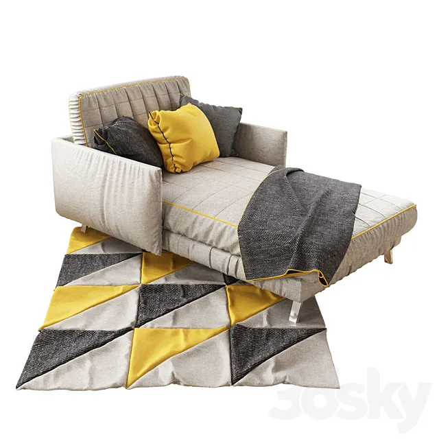 GRAY LOUNGING SOFA 3DModel
