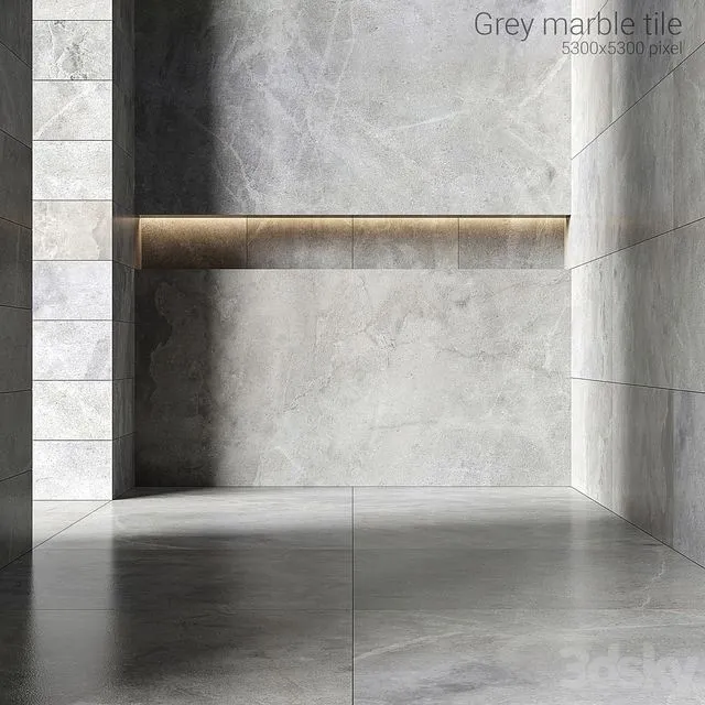 Gray marble tiles 2 3D Model