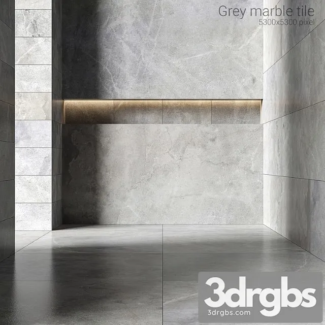 Gray marble tiles 2 3D Model Download