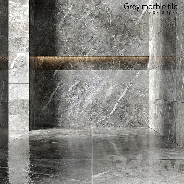 Gray marble tiles 2 3D Model Gray marble tiles 2 3D Model
