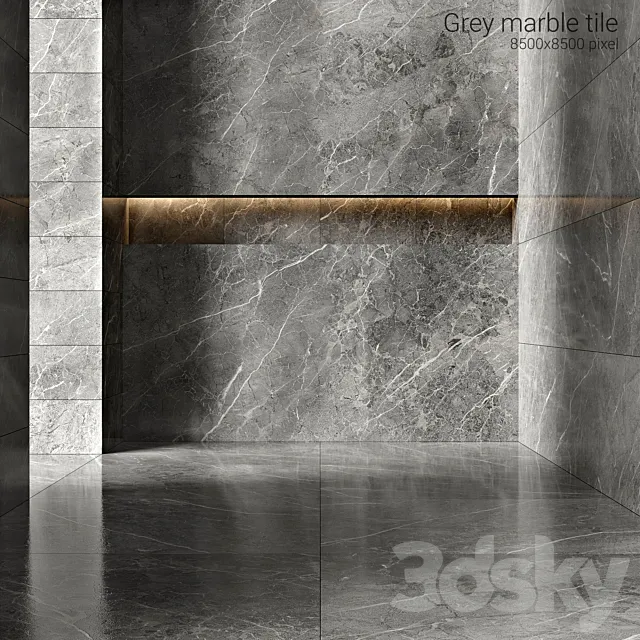 Gray marble tiles 3D Model