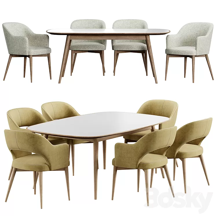 Gray Tony Konyshev Chair HER 042 G Table 3D Model Free Download