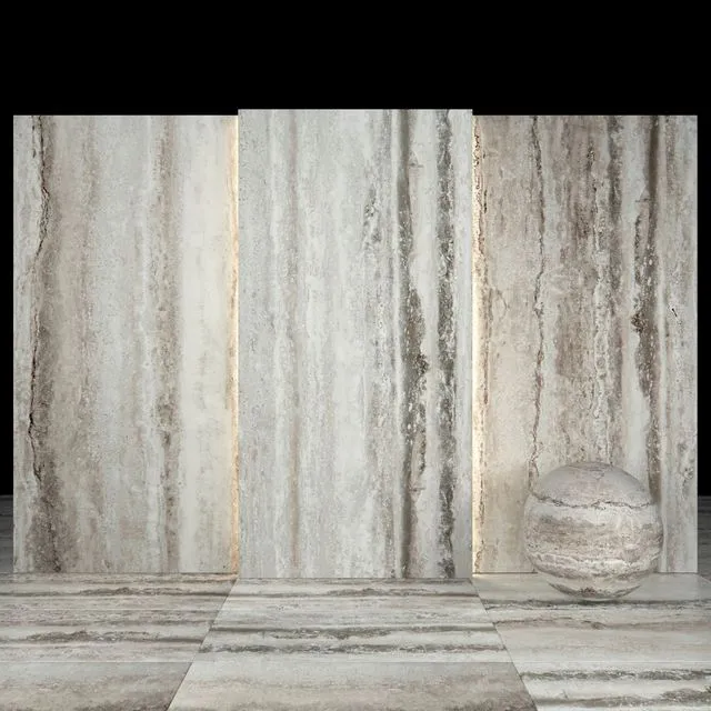Gray Travertine 01 3D Model