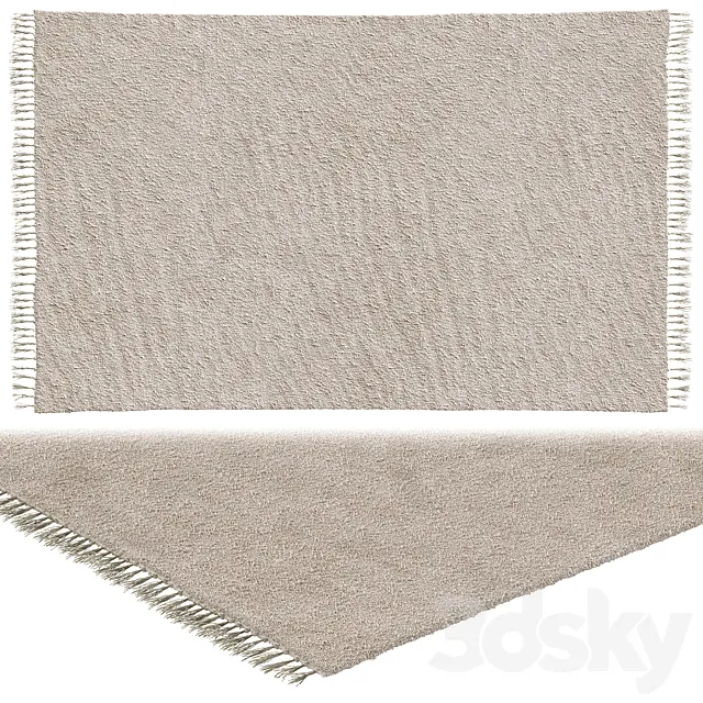 Grayson Solid Shaggy Rug 3D Model