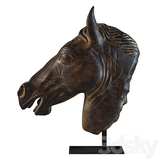Greco-Roman Horse Head Sculpture Fragment RH 3D Model Greco-Roman Horse Head Sculpture Fragment RH 3D Model