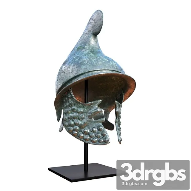 Greek Bronze Helmet 1 3D Model Download