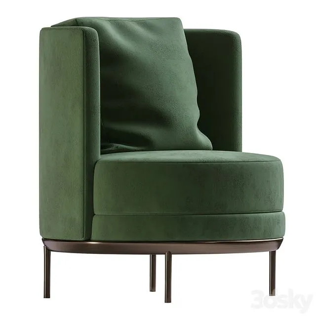 Green armchair 3D Model