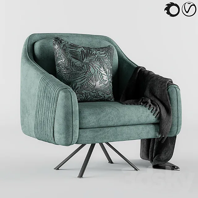 Green armchair 3DModel