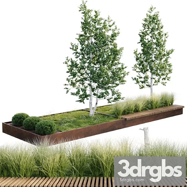 Green Benches 3D Model Download
