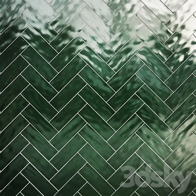 Green botle tiles 3DModel Green botle tiles 3DModel