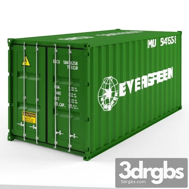 Green Container 3D Model Download