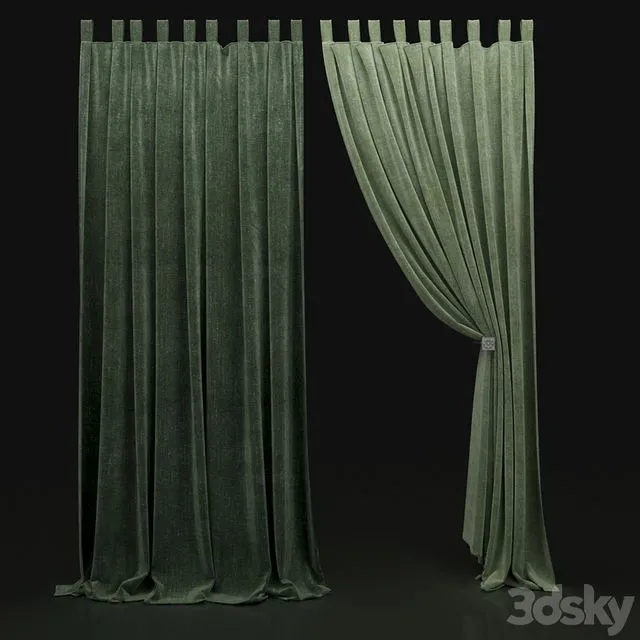 Green Curtain 279 3D Model Green Curtain 279 3D Model