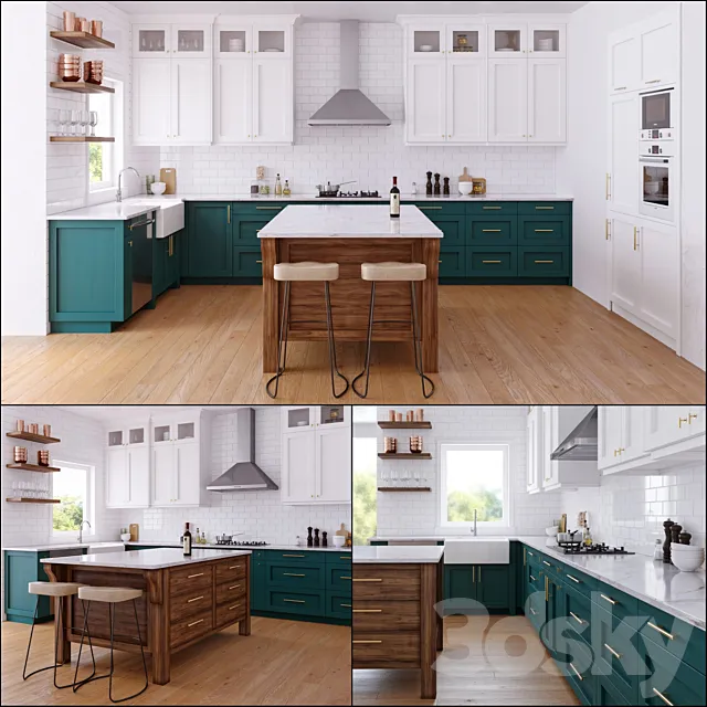 Green kitchen 3DModel