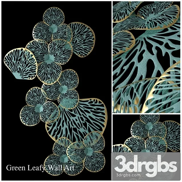 Green leafy wall art 3D Model Download