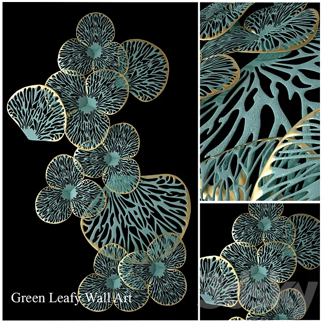 Green Leafy Wall Art 3D Model Green Leafy Wall Art 3D Model