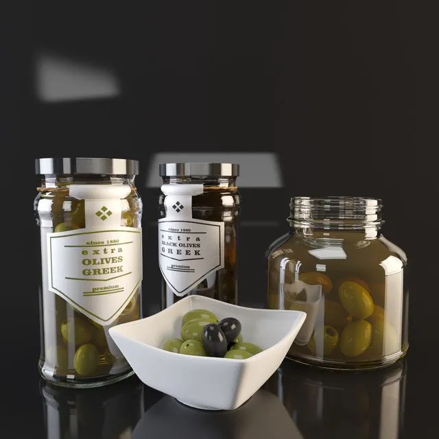 Green olives 3D Model