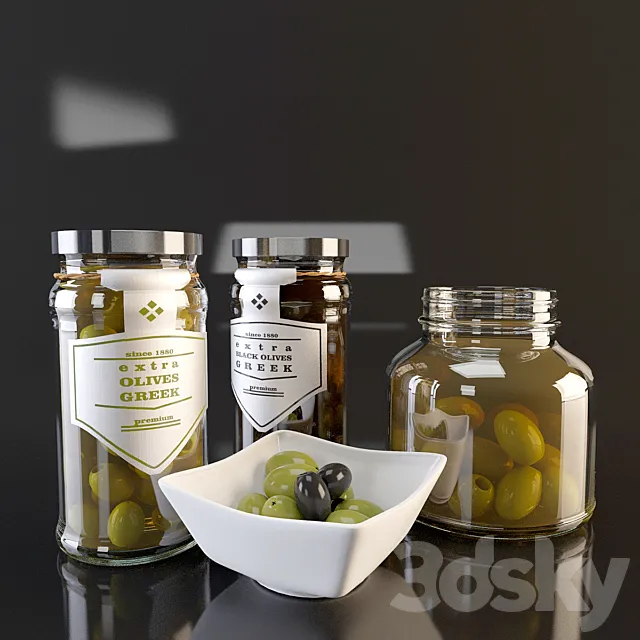 green olives 3D Model green olives 3D Model