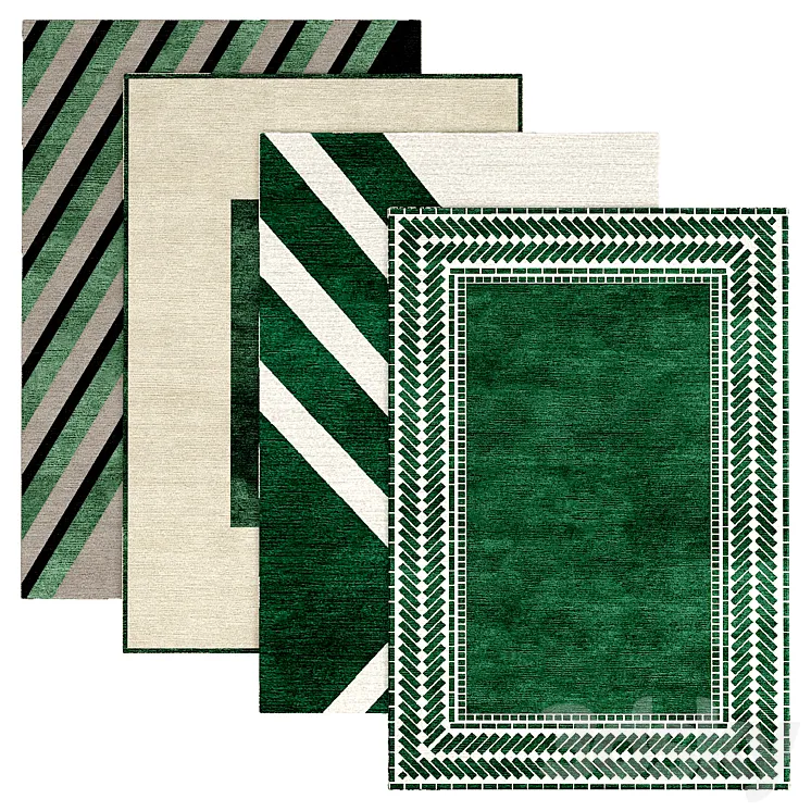 Green rugs 3D Model Free Download