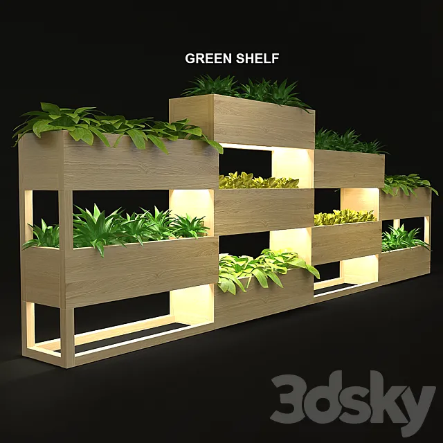 green shelf 3D Model green shelf 3D Model