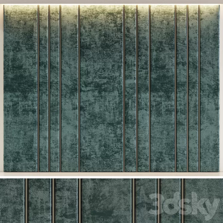Green velvet decorative panel 3D Model