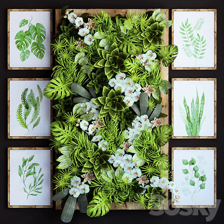 Green wall 3D Model Green wall 3D Model