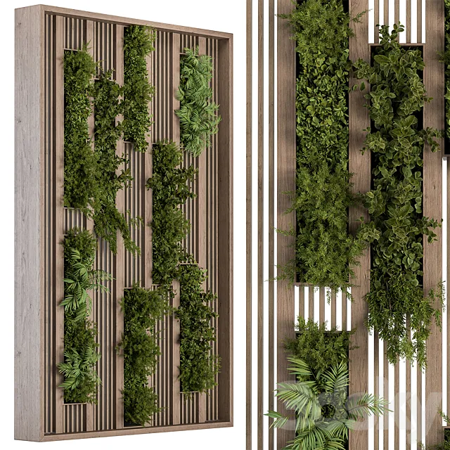 Green Wall – Plants partition 03 3D Model Green Wall – Plants partition 03 3D Model