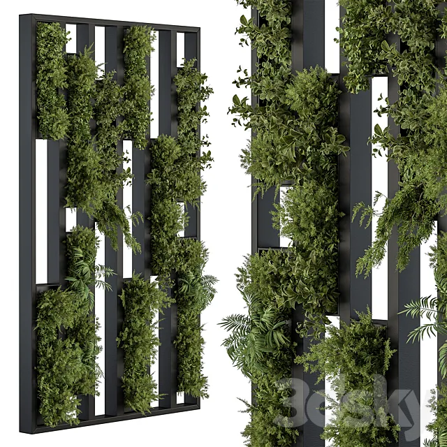 Green Wall – Plants partition 04 3D Model Green Wall – Plants partition 04 3D Model