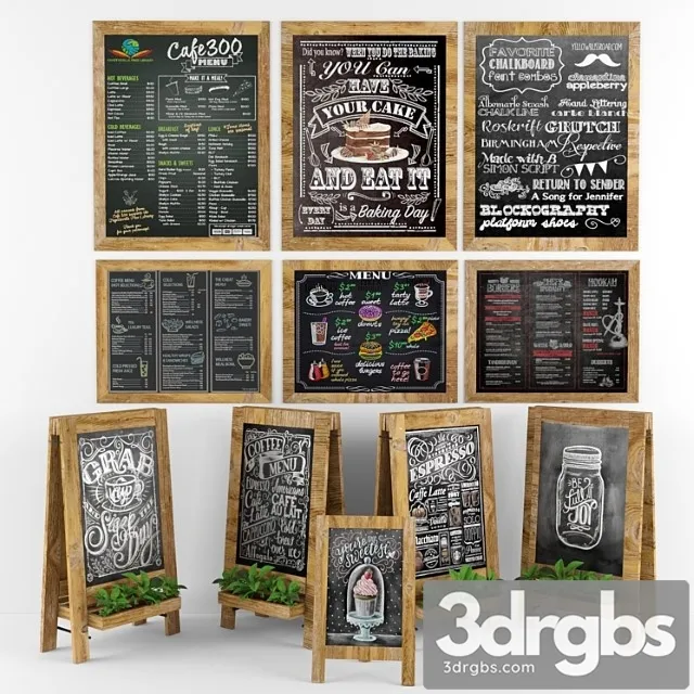 Greenery Chalkboard 03 3D Model Download