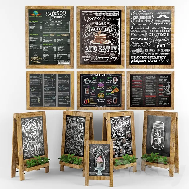 greenery chalkboard 03 3D Model