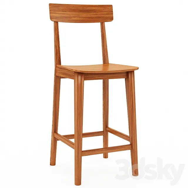 Greenington Solid Classic Bamboo Bar Stool with Back 3D Model Greenington Solid Classic Bamboo Bar Stool with Back 3D Model