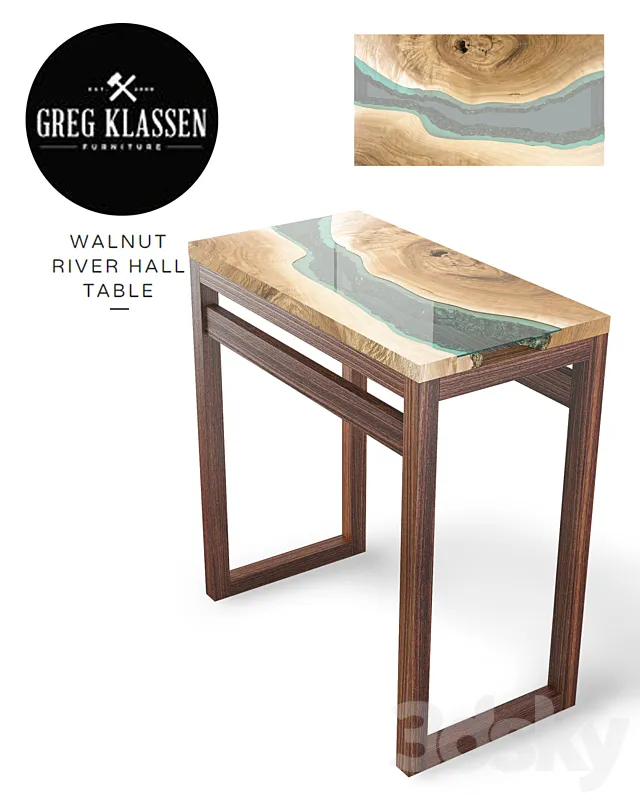 _Greg Klassen_Walnut River Hall Table_ 3DModel